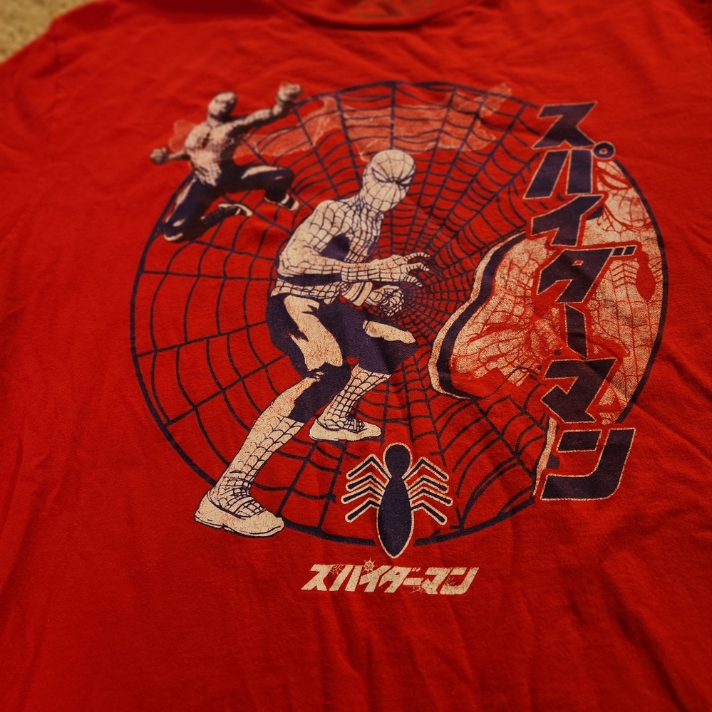 Red Loot Anime Exclusive Marvel Anime Spider-Man T-Shirt Large. Cotton Tshirt